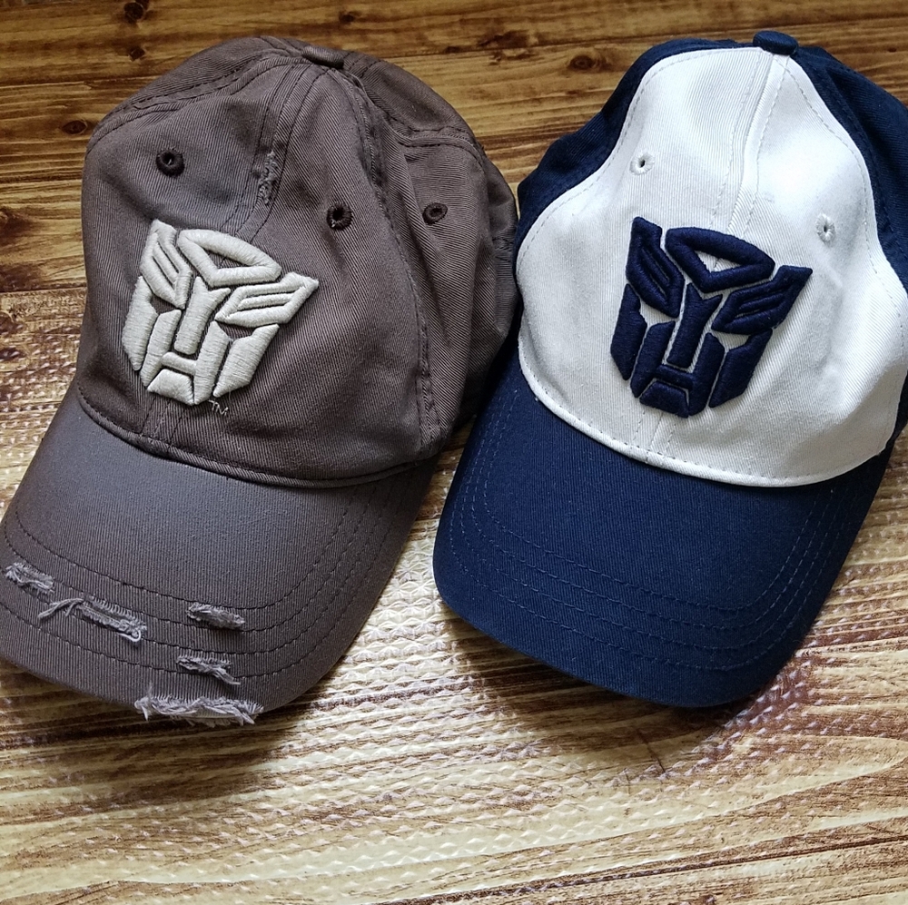 Transformers Autobots Navy Brown Baseball Cap Hat Set Bundle Men's Snap Back